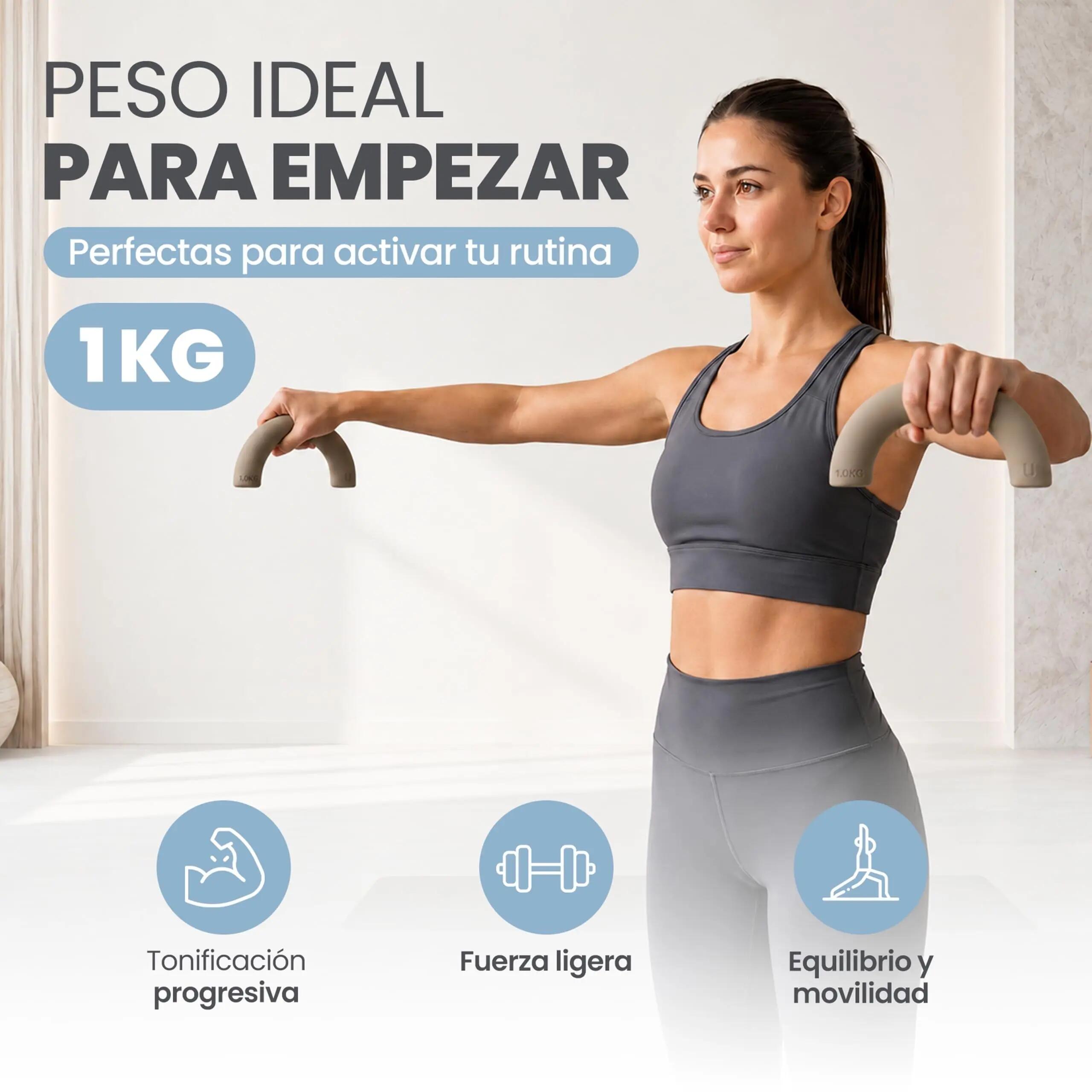 Unycos Pesas semicírculo silicona 1 KG*2 Moka 4/8