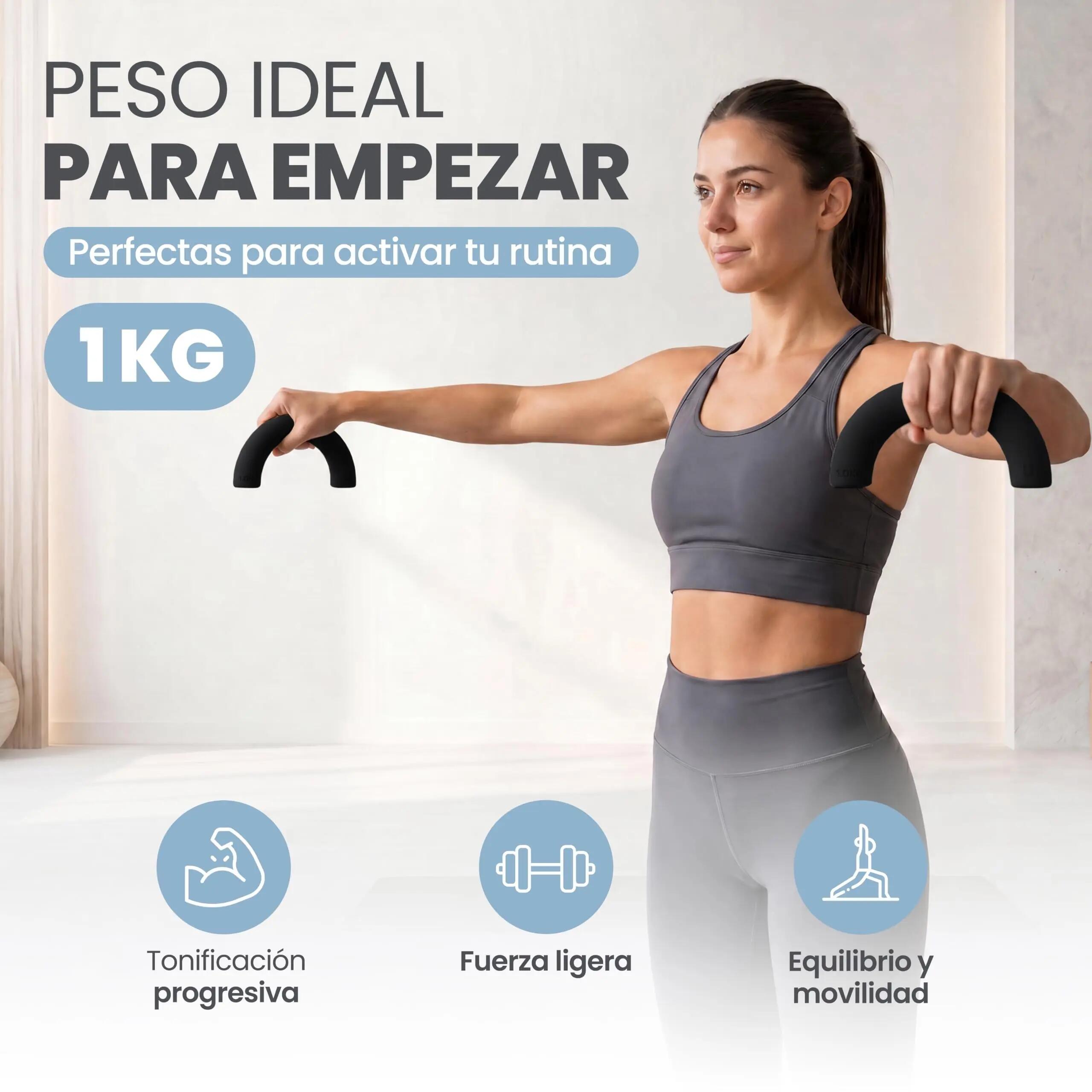 Unycos Pesas semicírculo silicona 1 KG*2 Negro 4/8
