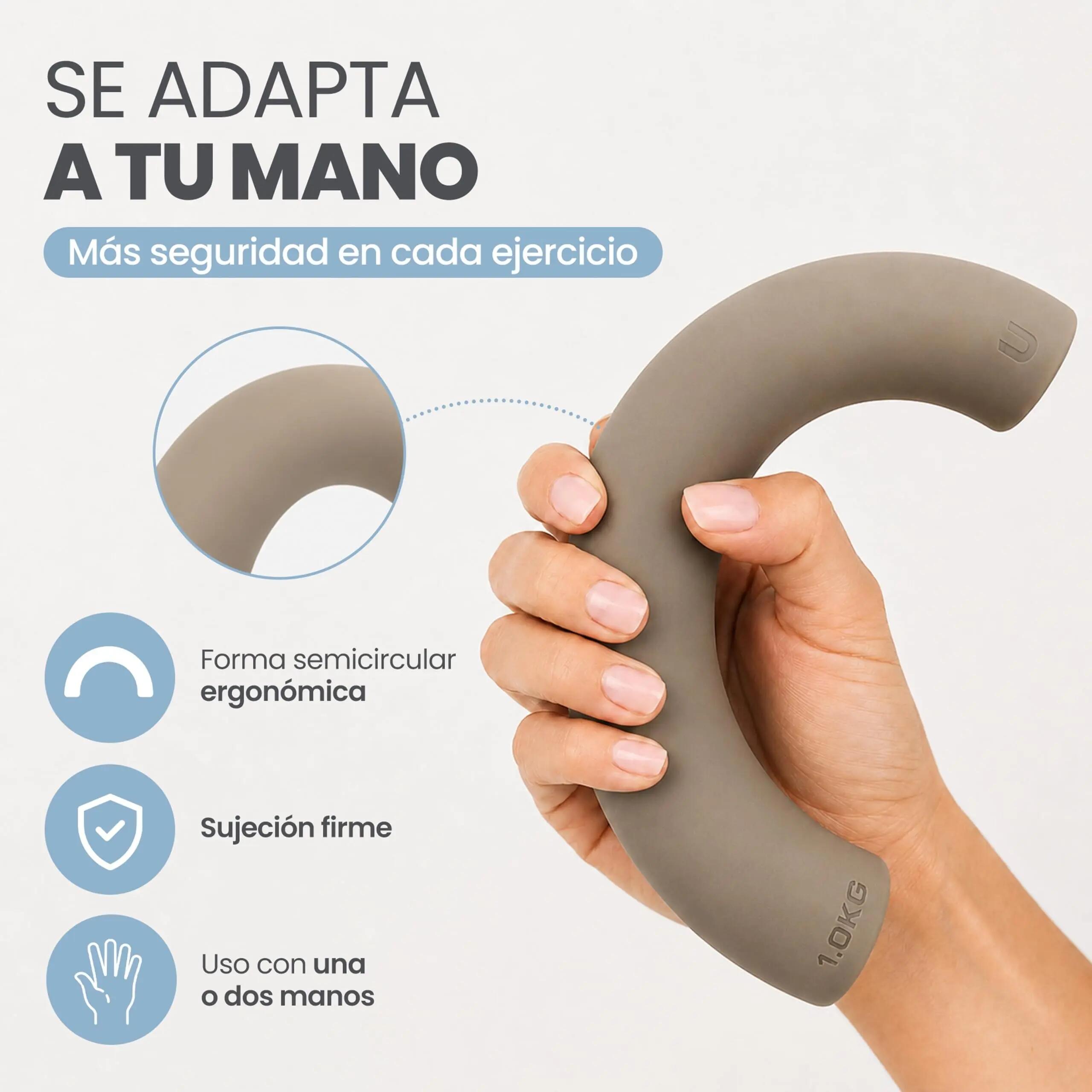 Unycos Pesas semicírculo silicona 1 KG*2 Moka 3/8
