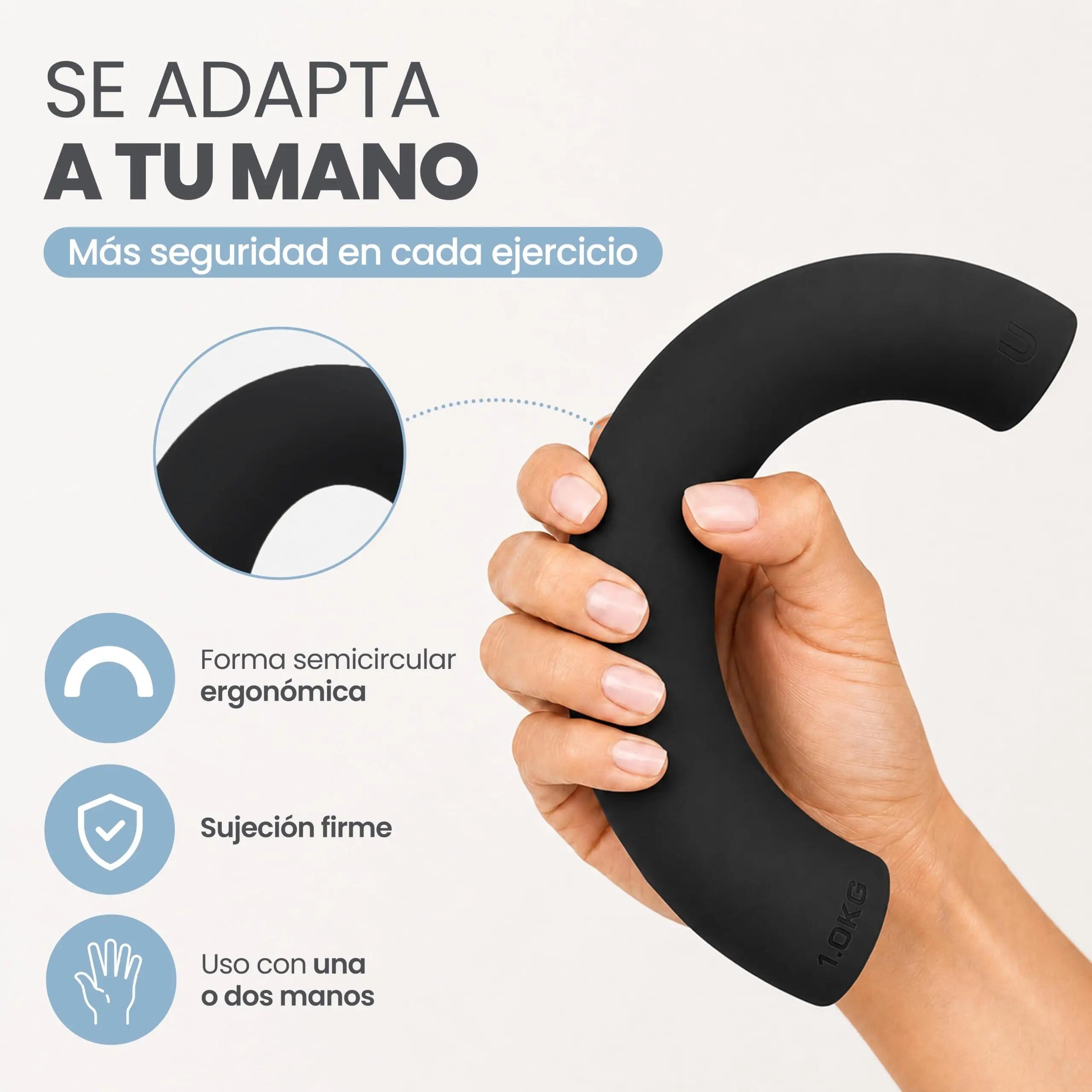 Unycos Pesas semicírculo silicona 1 KG*2 Negro 3/8