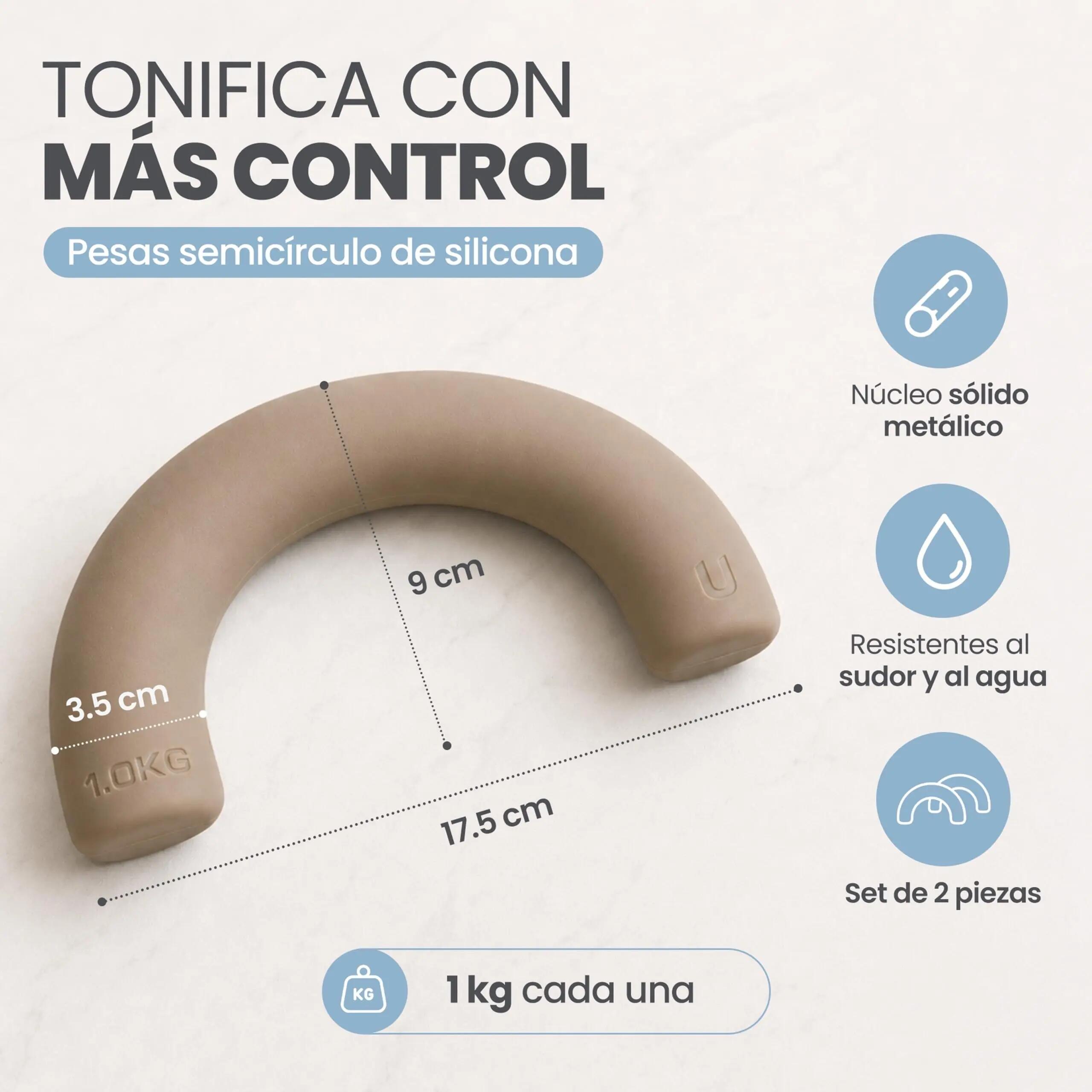 Unycos Pesas semicírculo silicona 1 KG*2 Moka 2/8