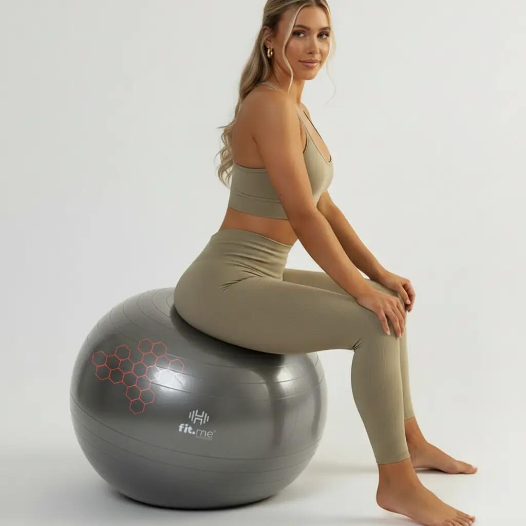Piłka gimnastyczna fitness anti-burst z pompką 55 cm 6/8