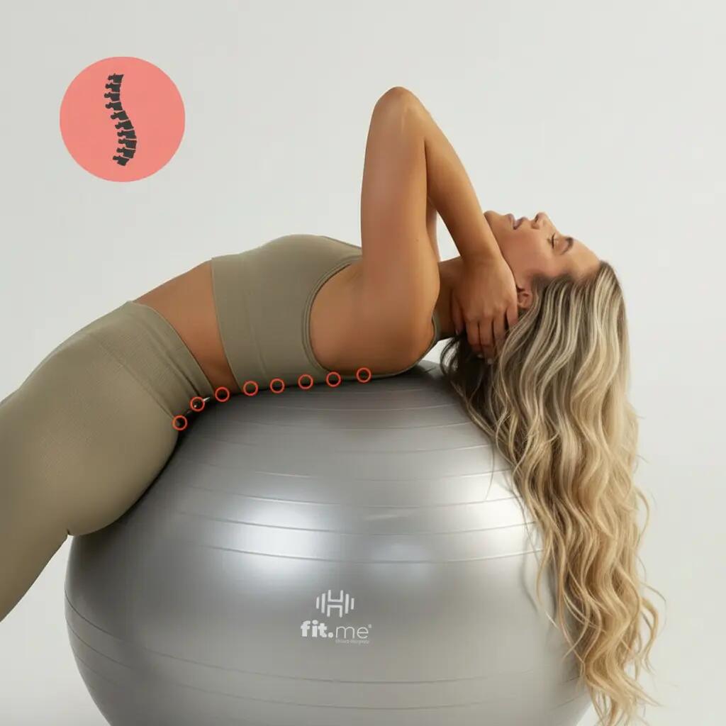 Piłka gimnastyczna fitness anti-burst z pompką 55 cm 5/8
