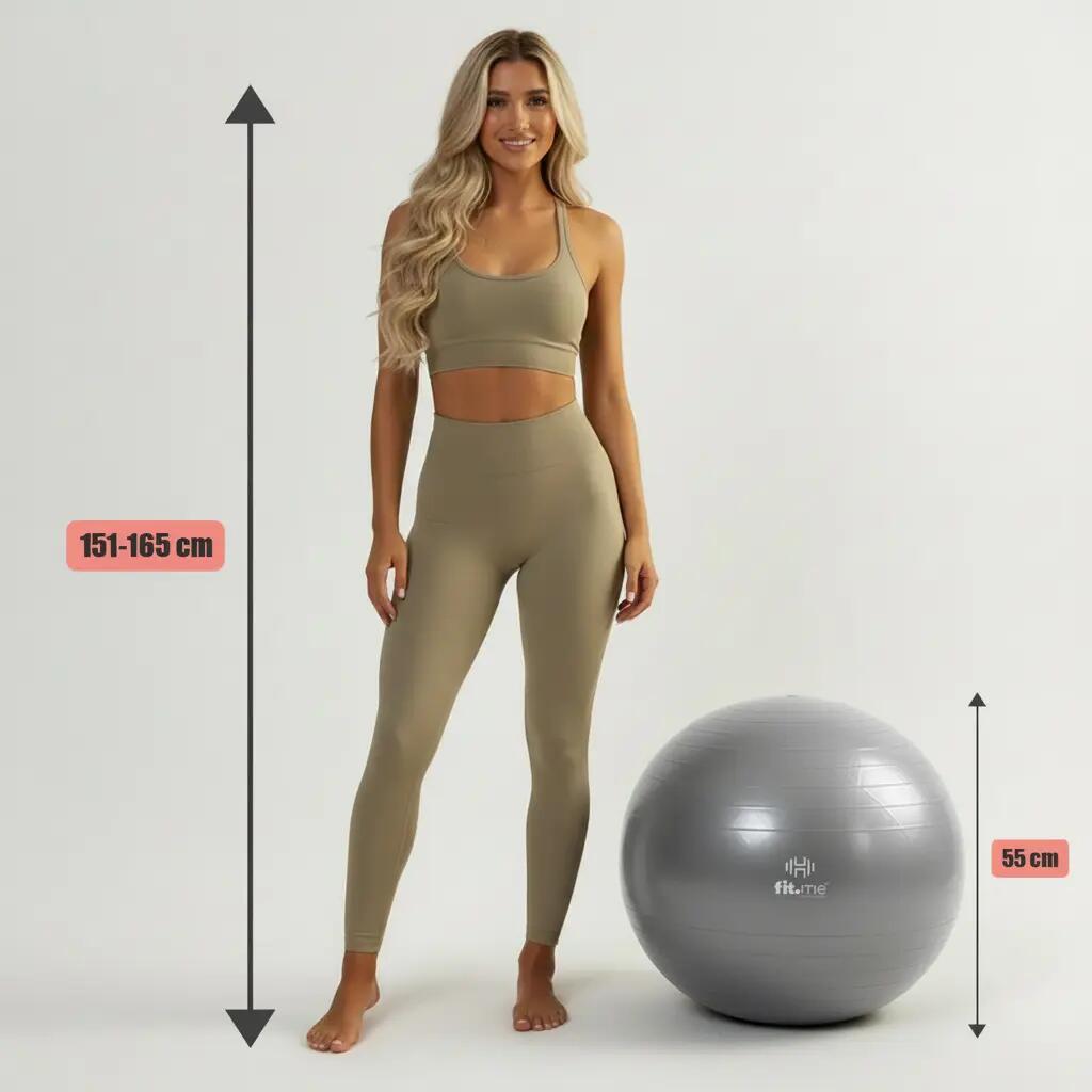 Piłka gimnastyczna fitness anti-burst z pompką 55 cm 2/8