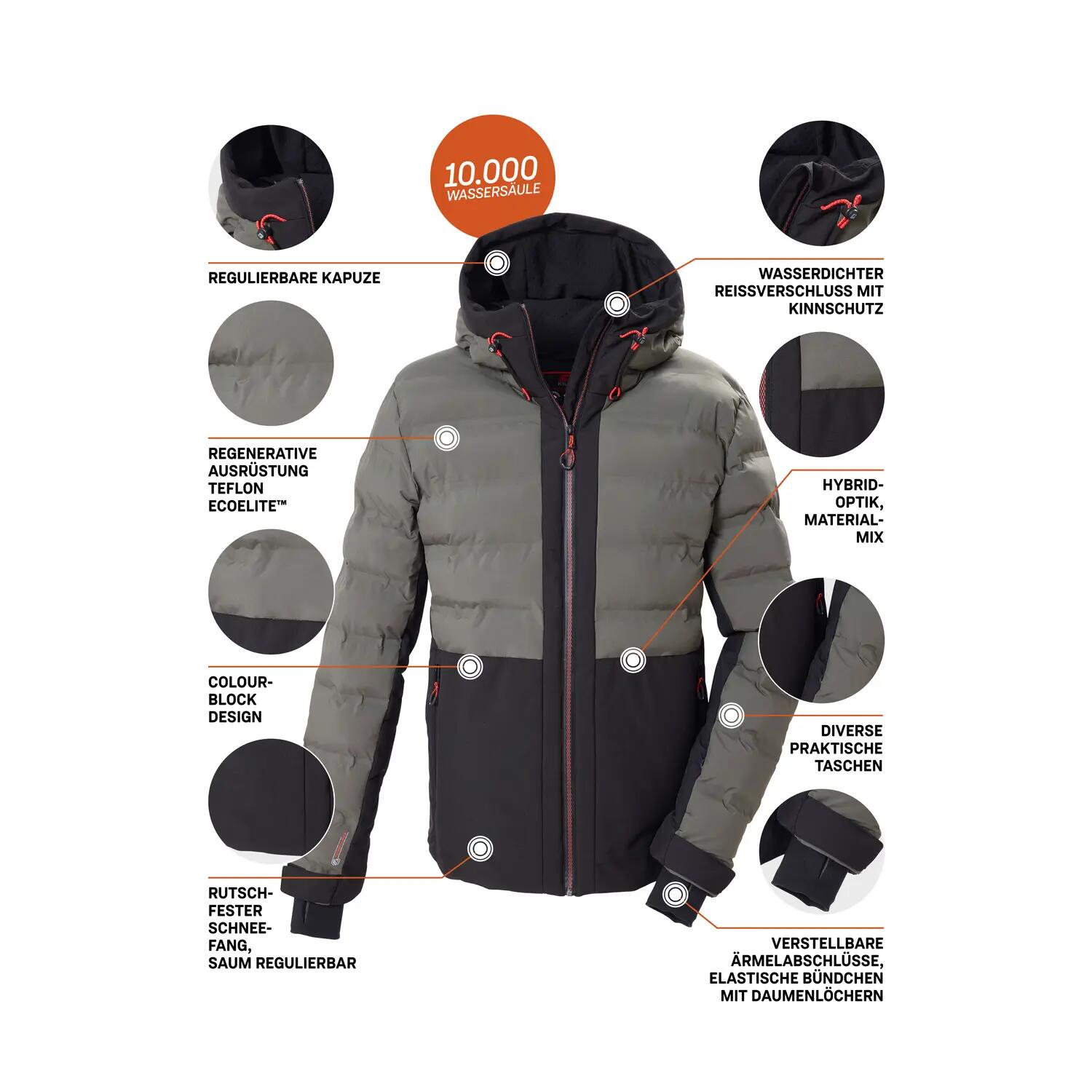 Killtec KSW 67 Ski Jas Heren - Donkergroen/Zwart 5/6