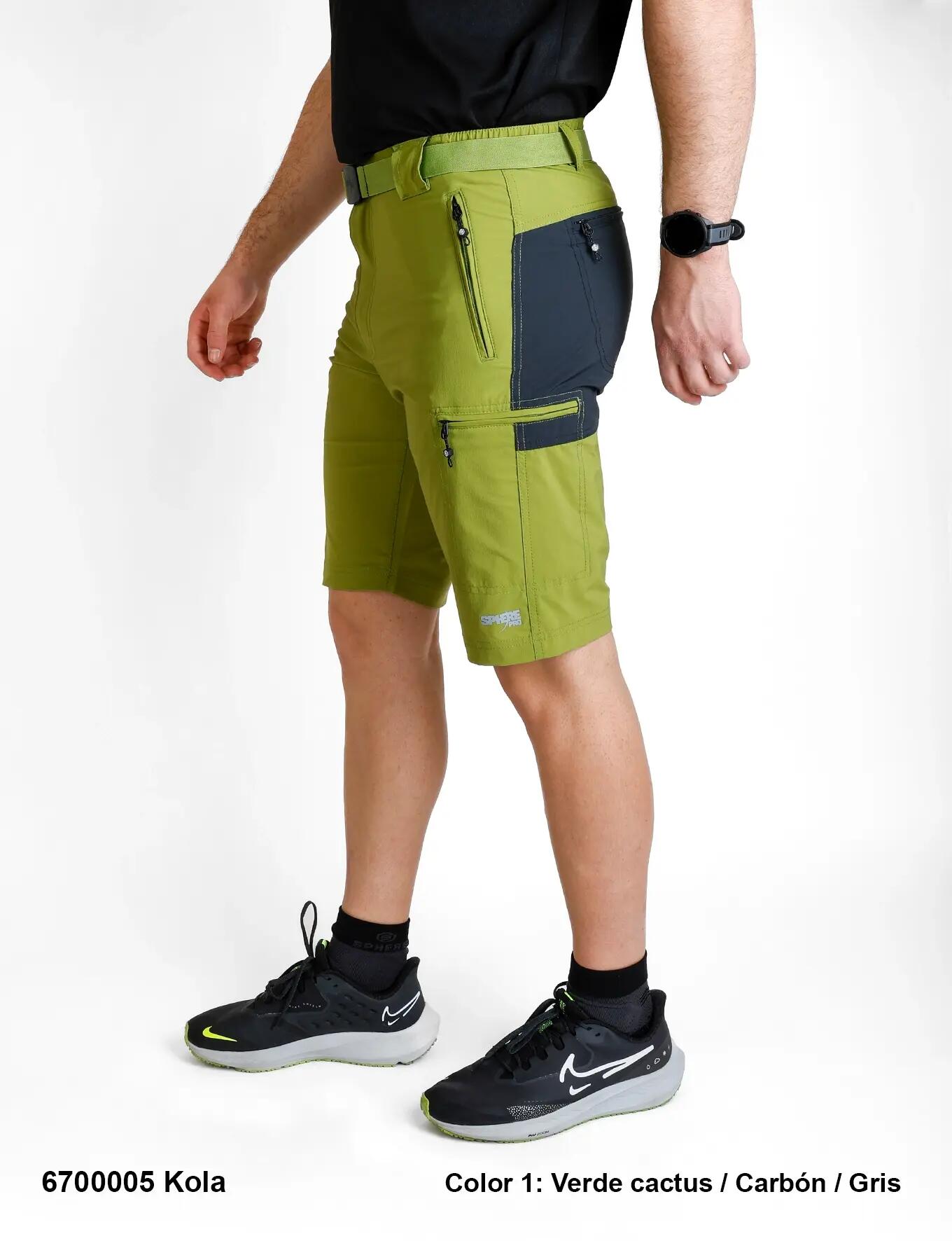 Bermuda trekking hombre KOLA, deportiva, cactus/gris 3/3