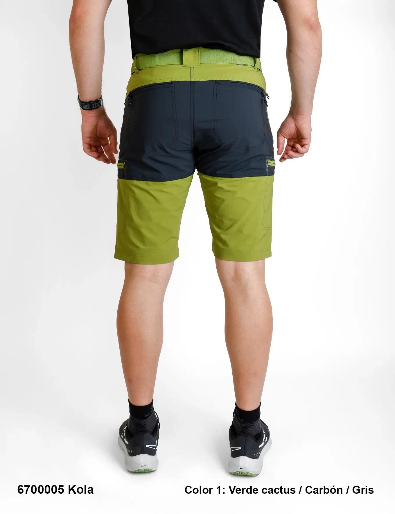 Bermuda trekking hombre KOLA, deportiva, cactus/gris 2/3
