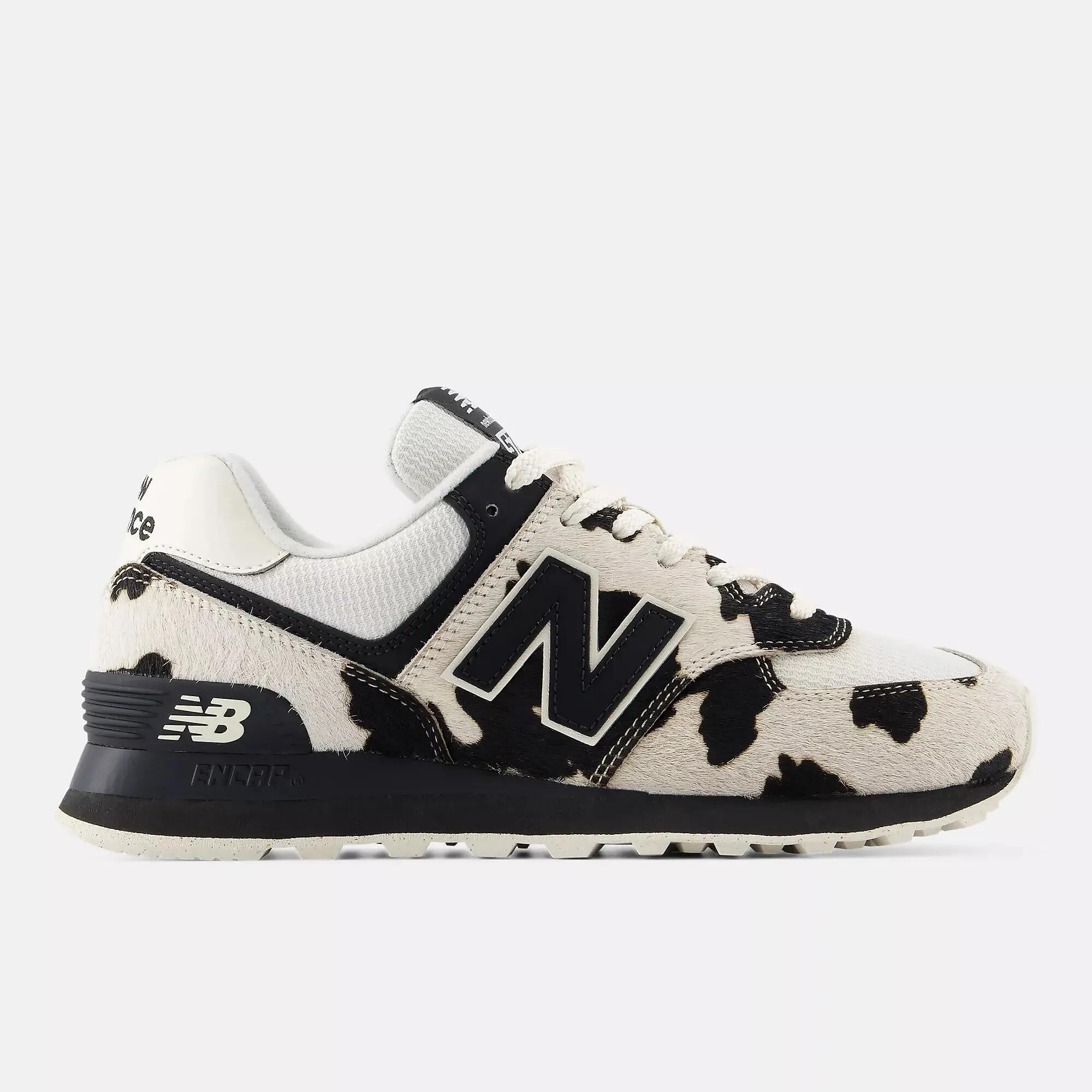 Sneakers Donna 574 Cow Print Black Linen (Women's) 2/5