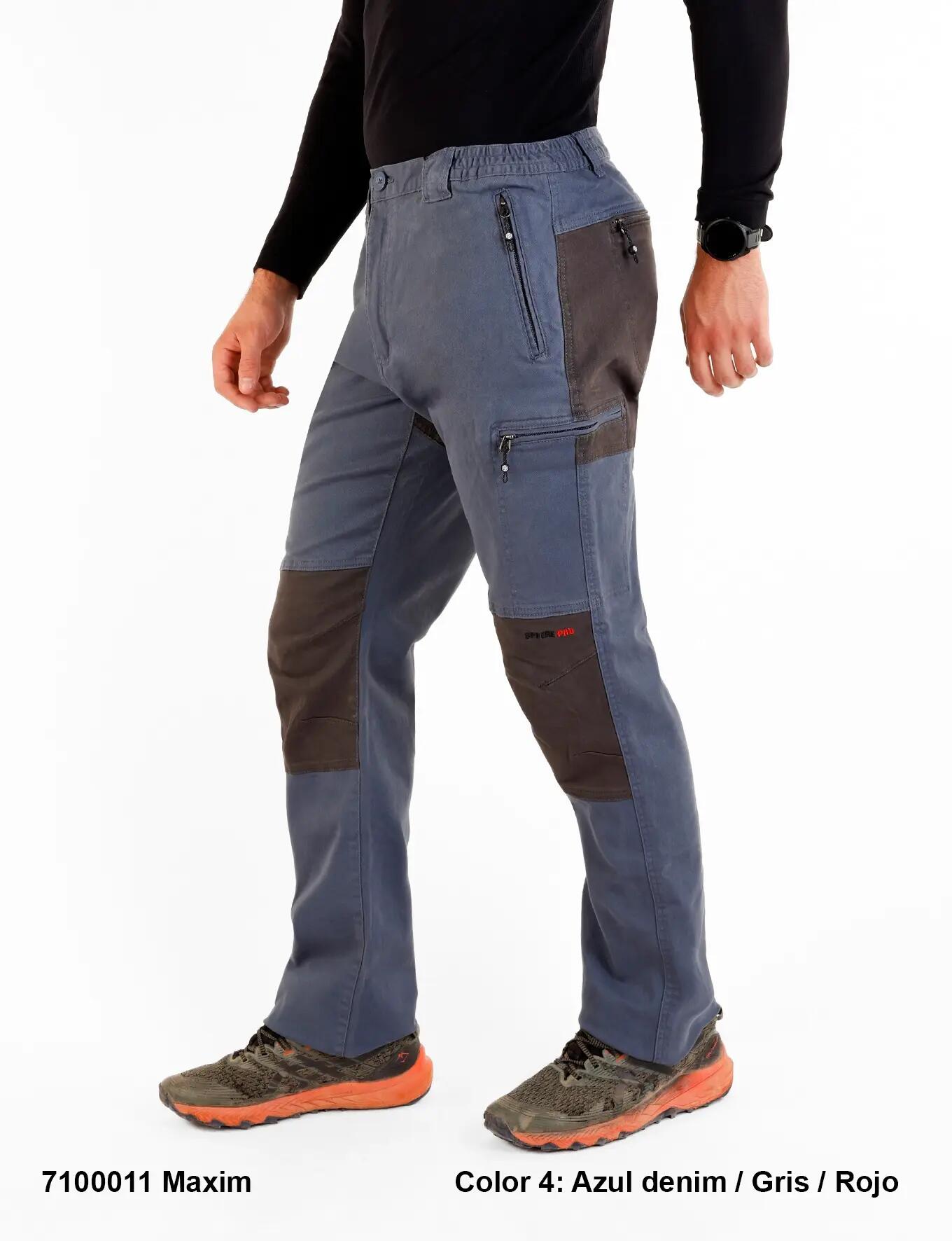 Pantalón running hombre elástico MAXIM azul-gris 3/3