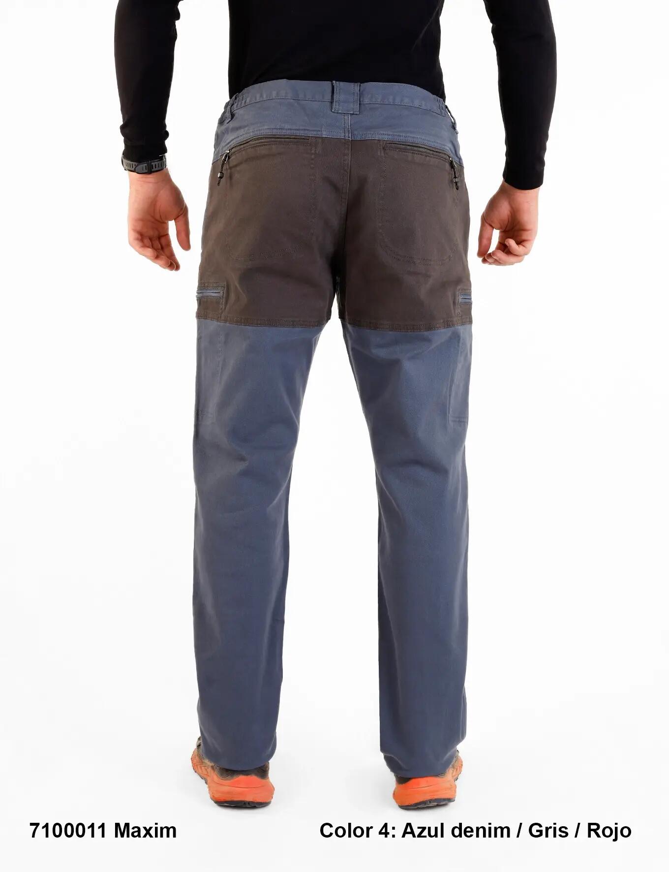 Pantalón running hombre elástico MAXIM azul-gris 2/3