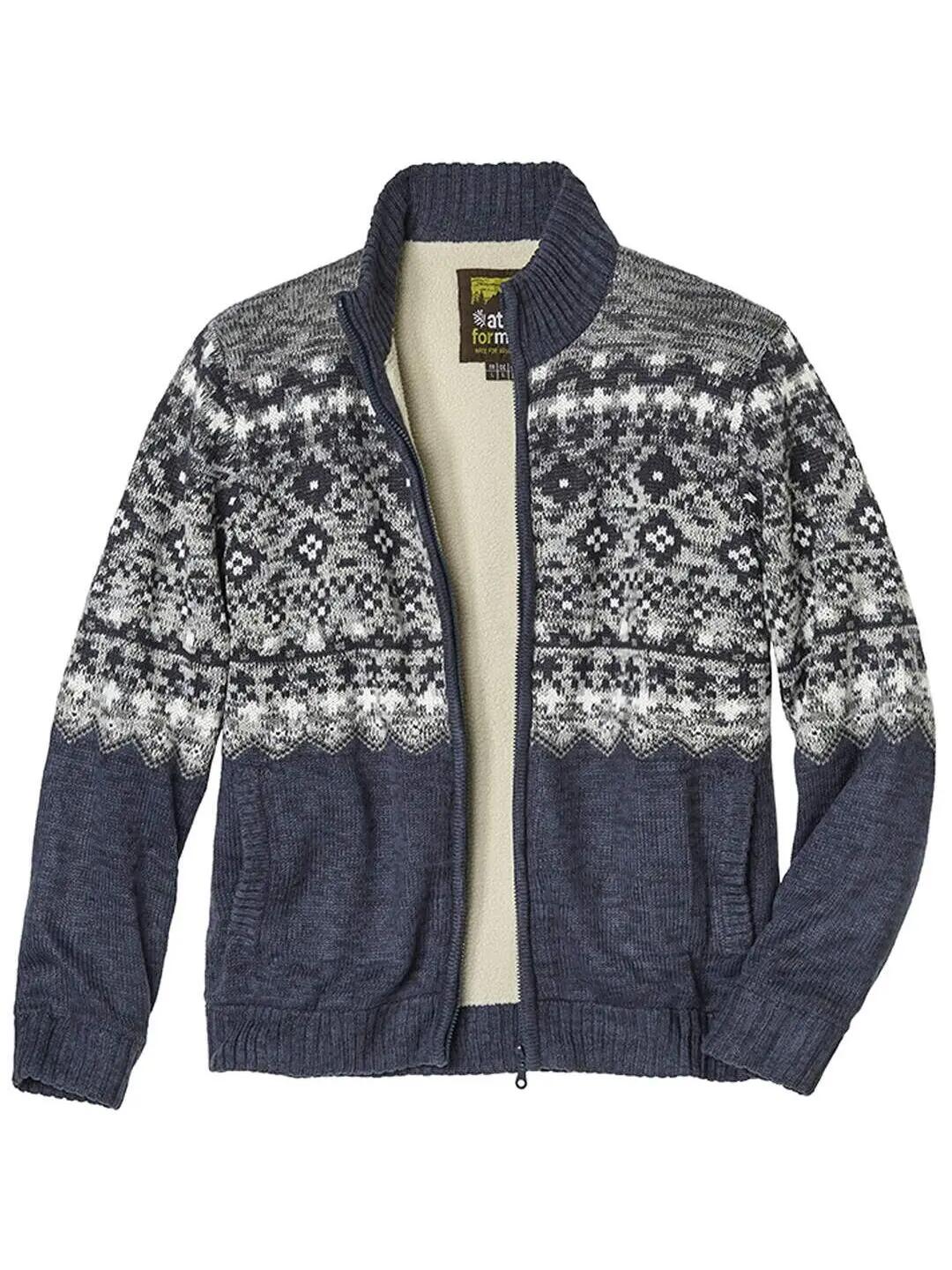 Le Blouson Tricot Jacquard Doublé Sherpa 1/4
