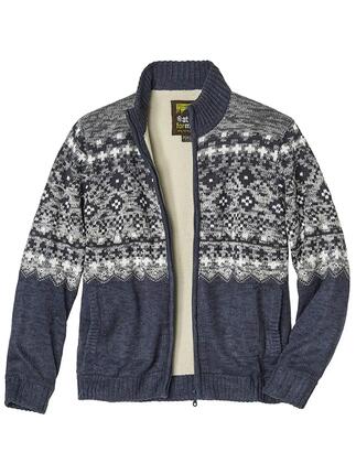 Le Blouson Tricot Jacquard Doublé Sherpa