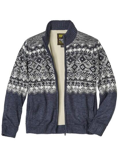 Le Blouson Tricot Jacquard Doublé Sherpa