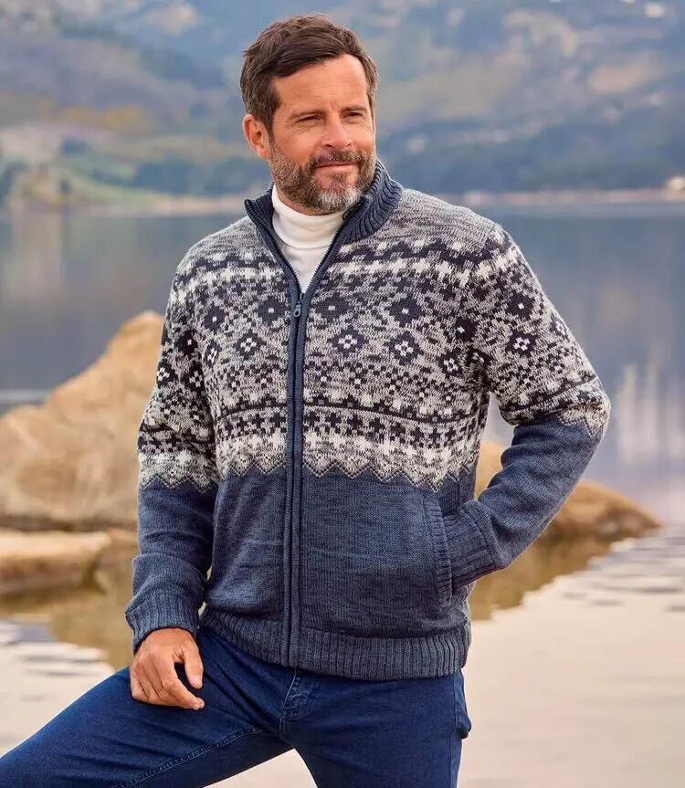 Le Blouson Tricot Jacquard Doublé Sherpa 2/4