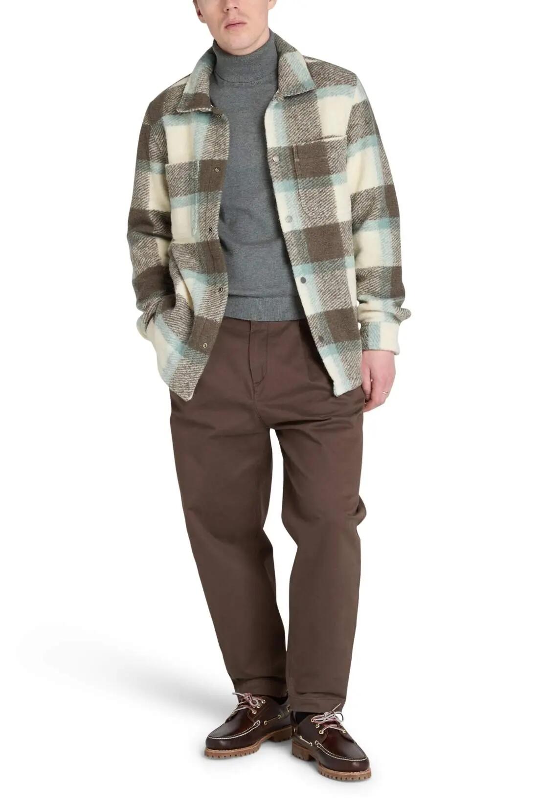 Herren - sportswear - shacket - wollmix - timberland - grau 2/4