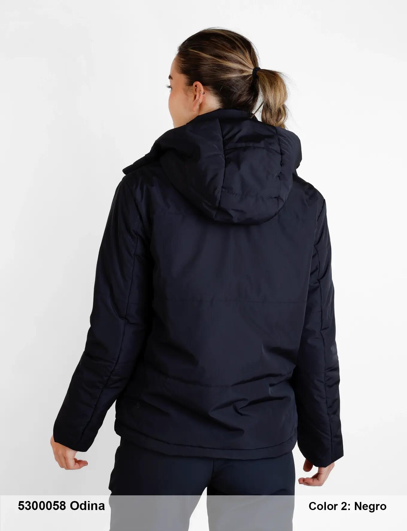 Anorak de senderismo mujer, manga larga, Odina, negro 2/3