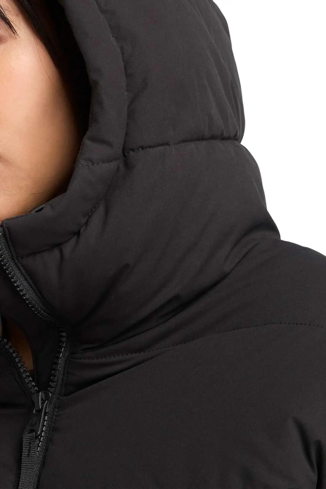 Veste longue - sportswear - femme - matelassée, imperméable, oversize - noire 4/5