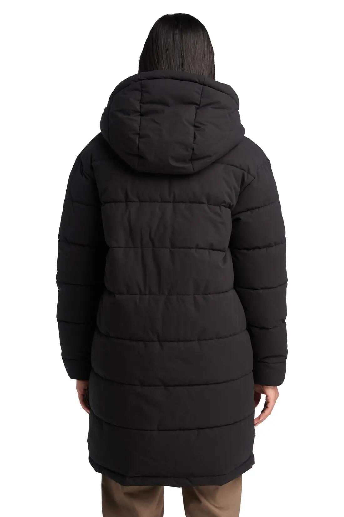 Veste longue - sportswear - femme - matelassée, imperméable, oversize - noire 3/5