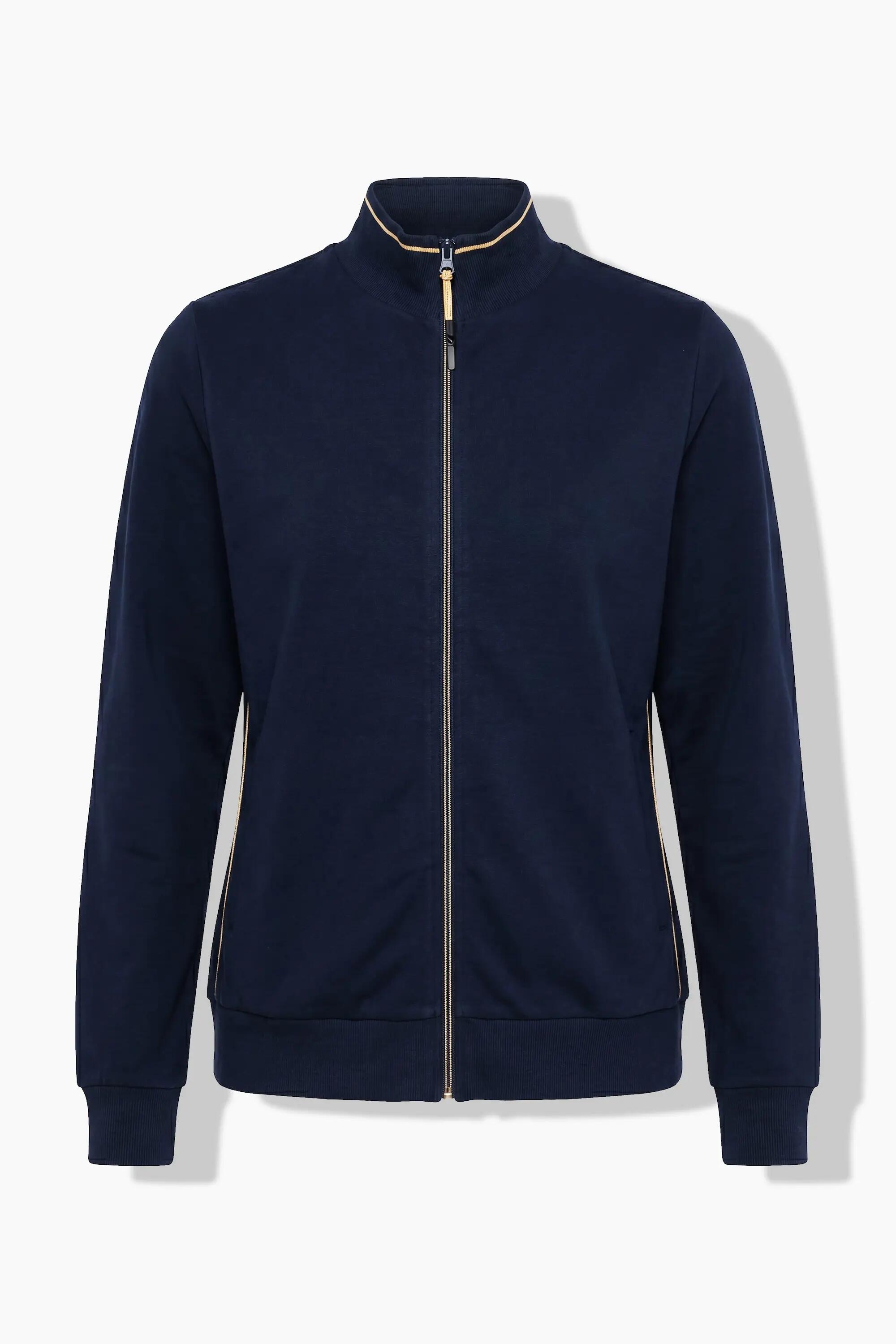 Dames Sweatvest kort opstaande kraag lange mouwen 6/6