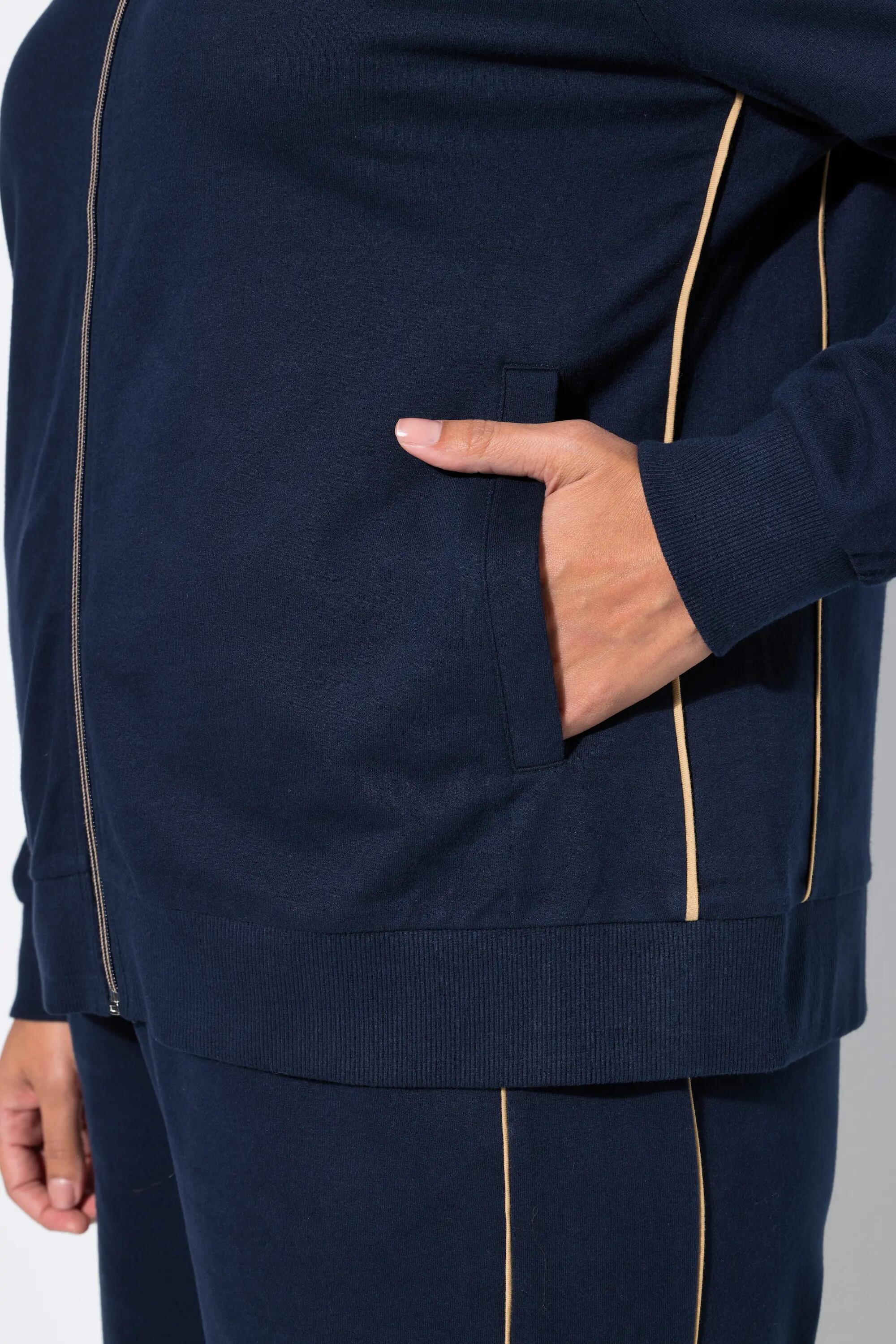 Dames Sweatvest kort opstaande kraag lange mouwen 4/6