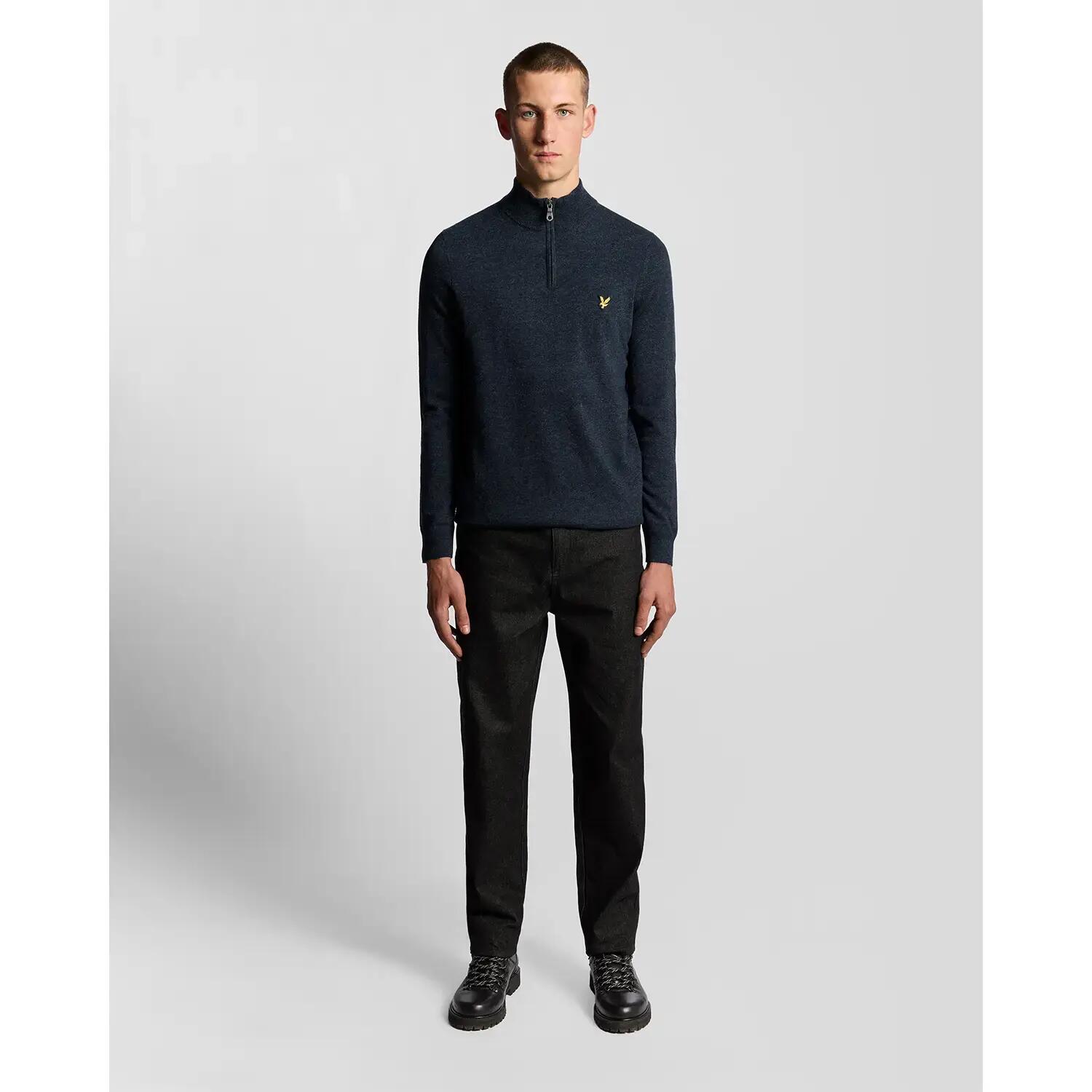 Pull en laine d'agneau 1/4 zip Lyle & Scott Blend 3/6