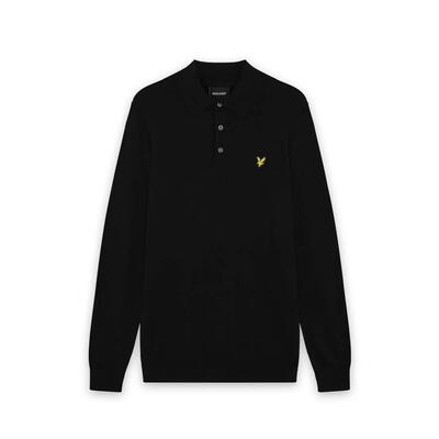 Merinowol katoenen polo met lange mouwen lyle & scott