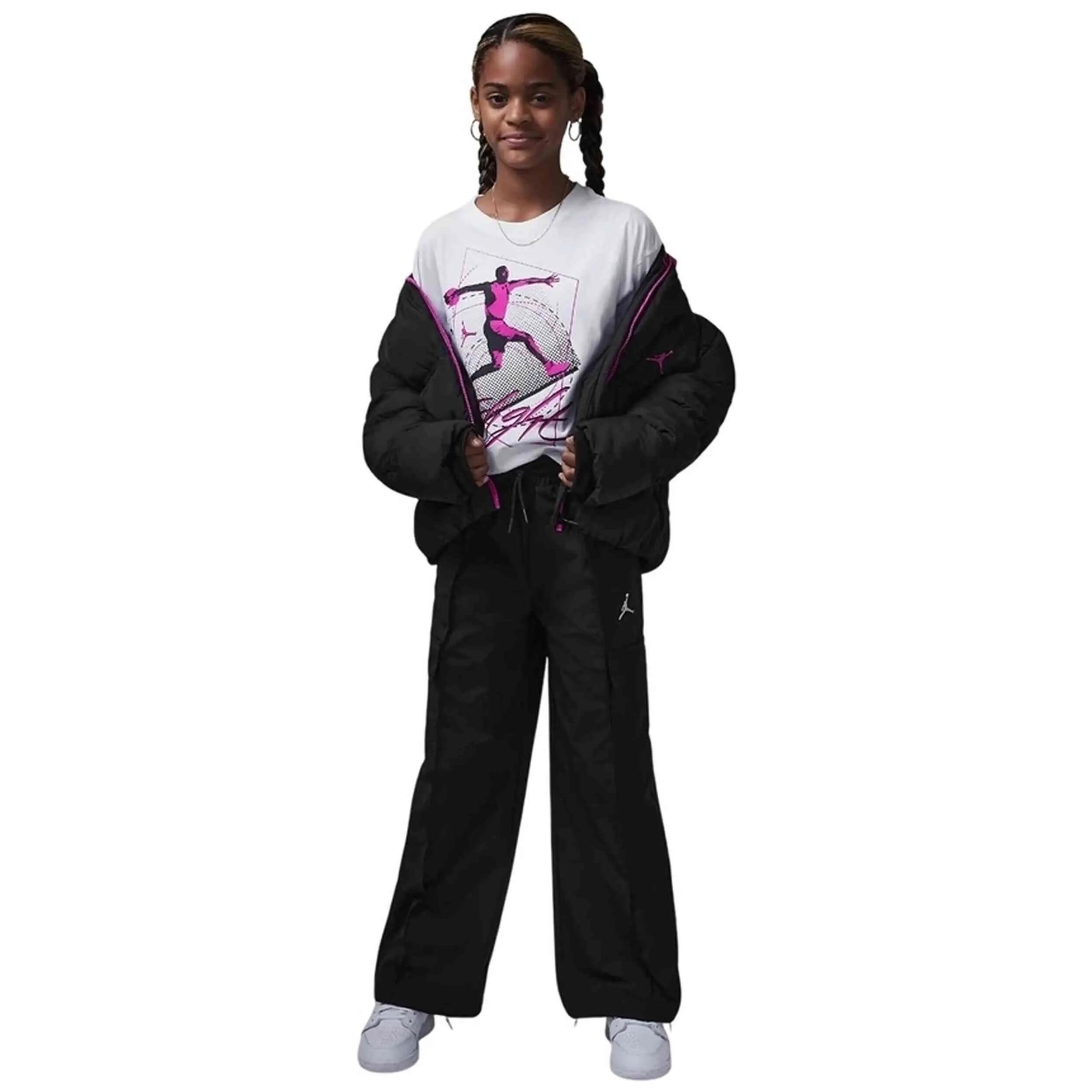 Camiseta de manga corta Jordan modelo 45D523-001 para niñas 4/5