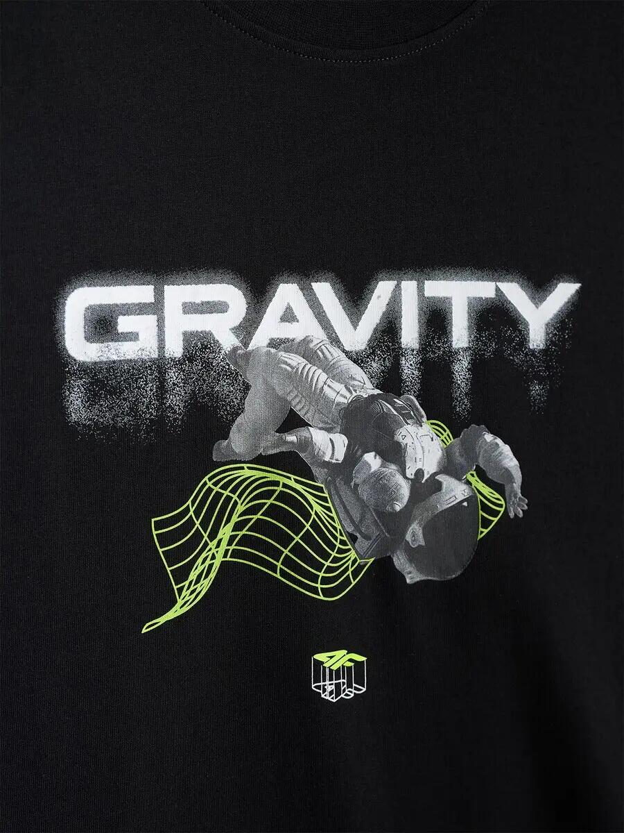 T-shirt regular z nadrukiem męski 4F 6/6