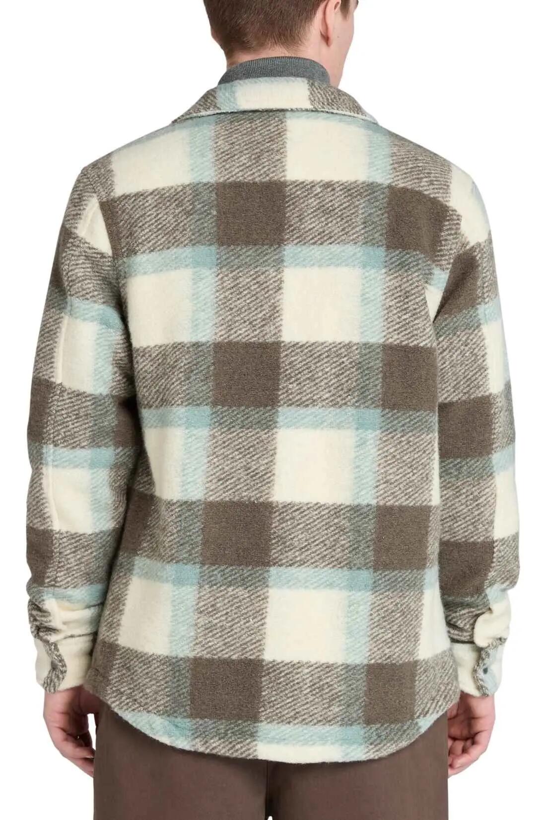 Herren - sportswear - shacket - wollmix - timberland - grau 3/4