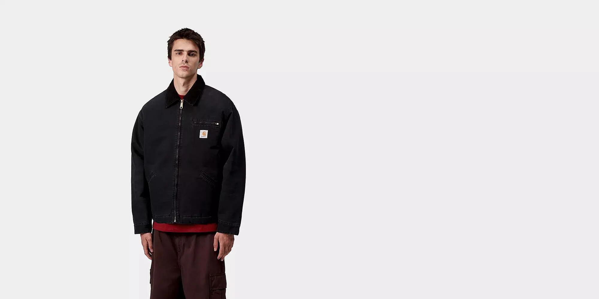 Heren Jas Wip Og Detroit Jacket Black/Black Stone Canvas 3/5