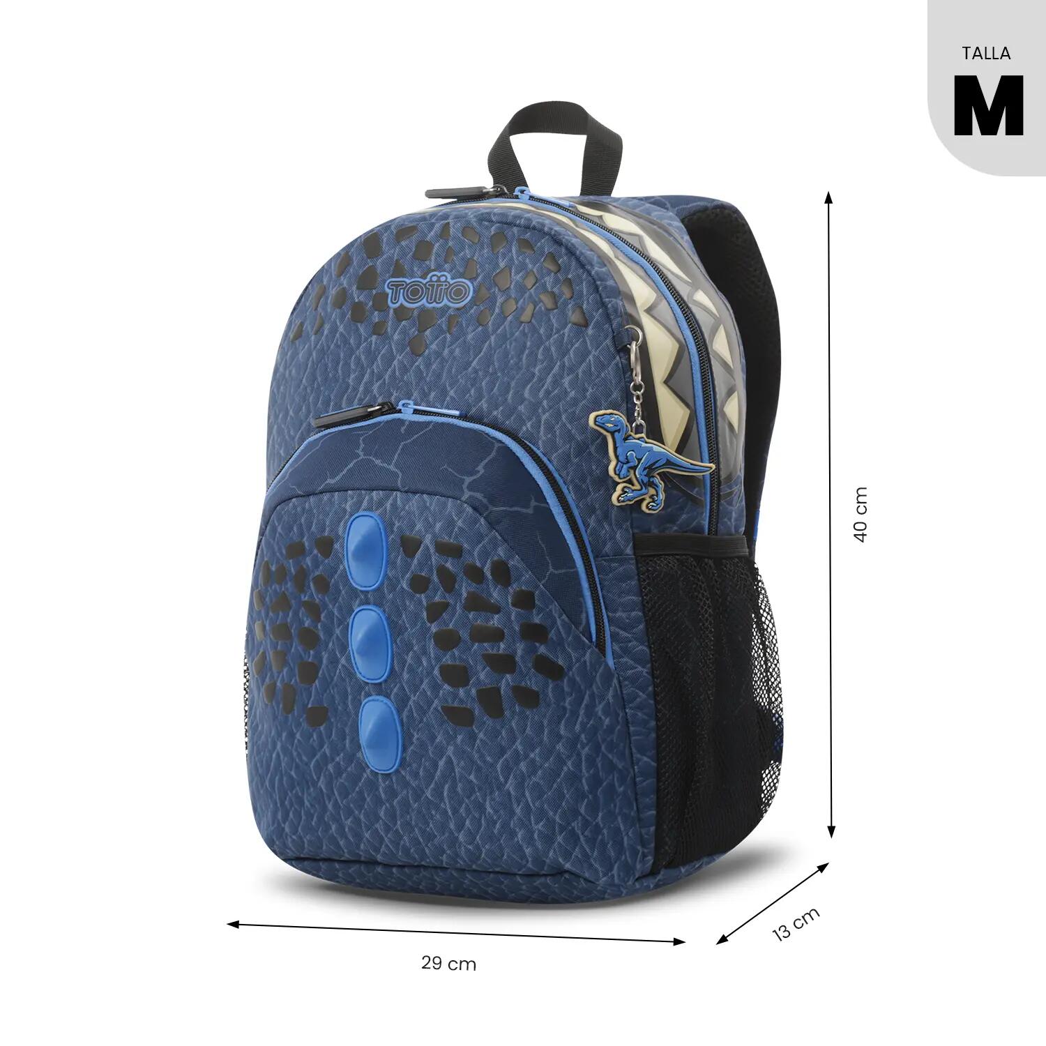Totto Mochila escolar Dino Blue Dino Blue Poliéster 29 x 40 x 13 cm 3/5