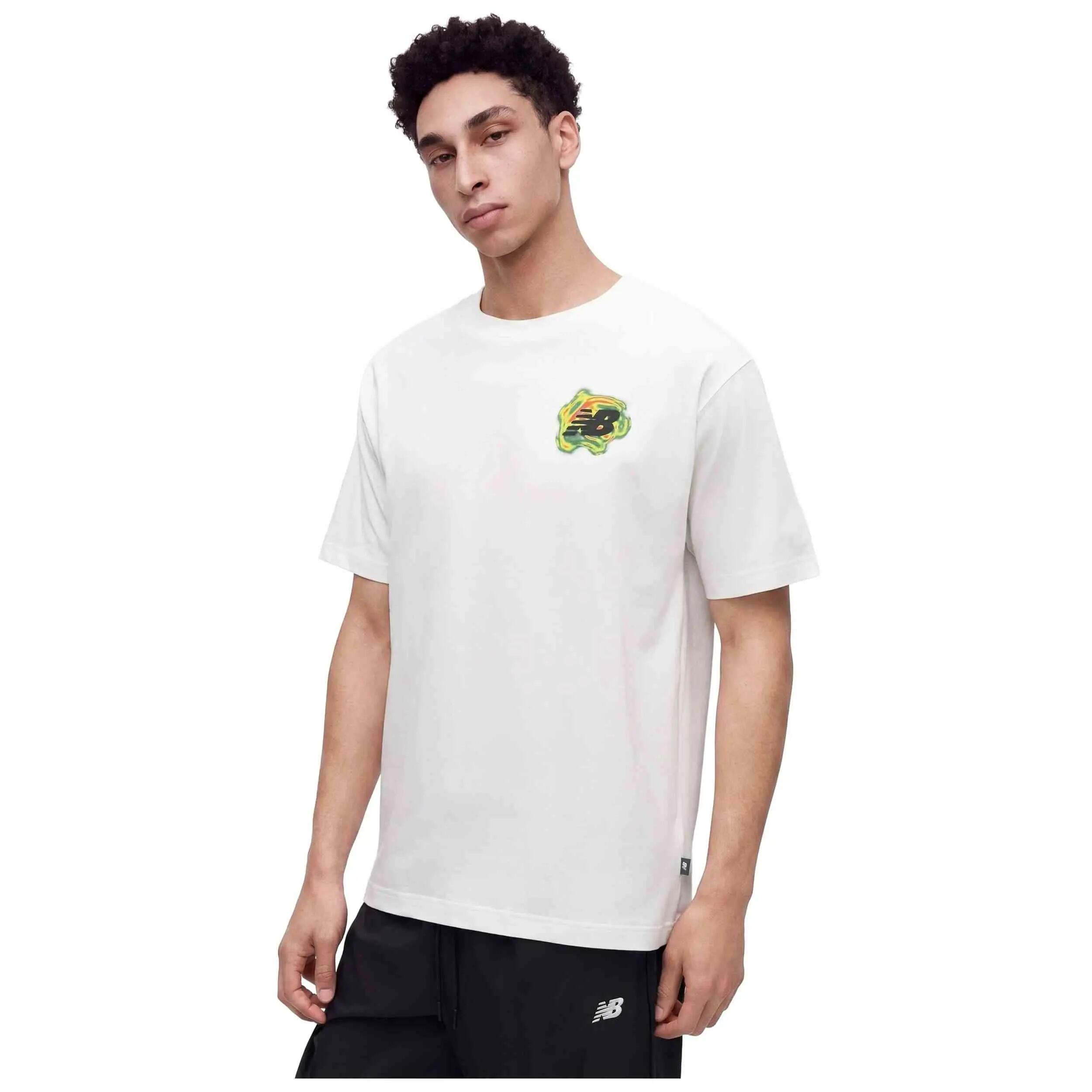 Maglia a maniche corte New Balance modello MT6227JC_WT per uomini 3/4