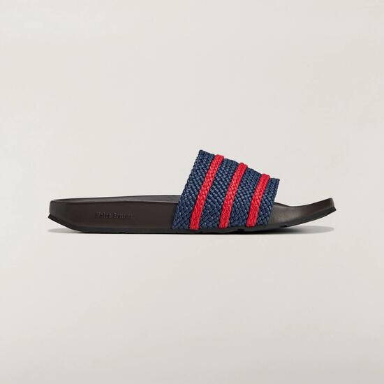 Herren Badelatschen Adilette Slides Wales Bonner Night Indigo Scarlet