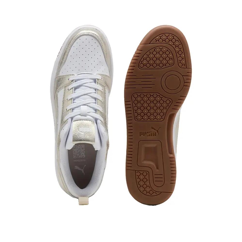 Scarpe PUMA Rebound V6 Low Metallic Whisper Bianco 5/6