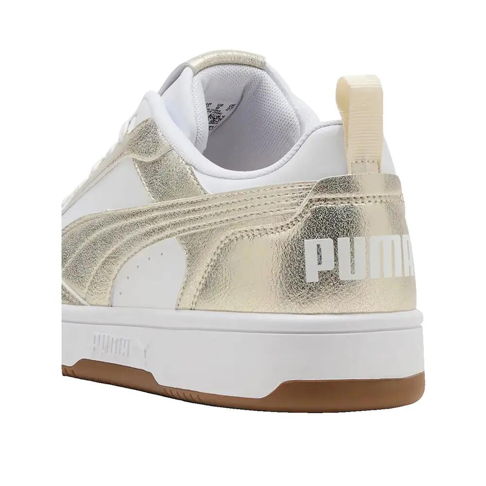 Scarpe PUMA Rebound V6 Low Metallic Whisper Bianco 4/6