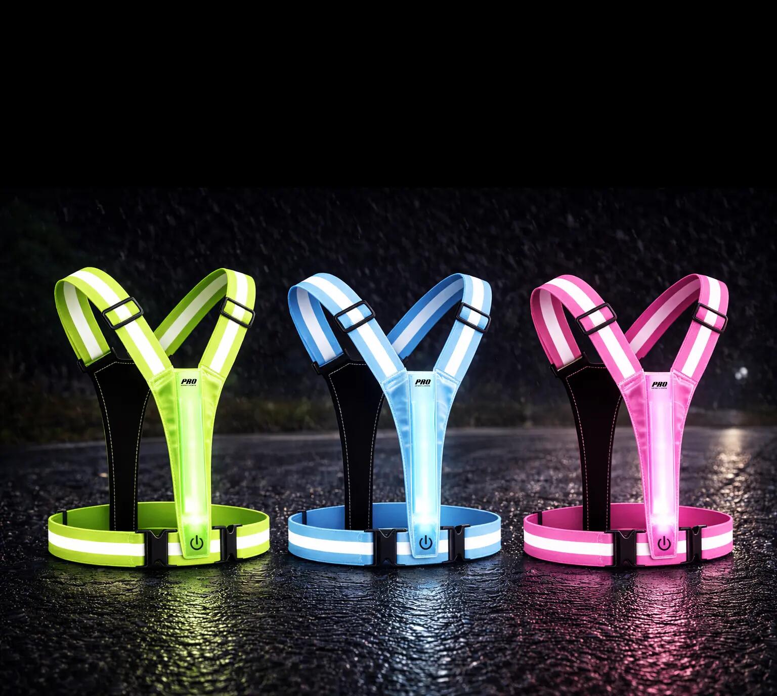 Gilet de course à pied lumineux, jaune fluo, gilet de sécurité réfléchissant 7/7