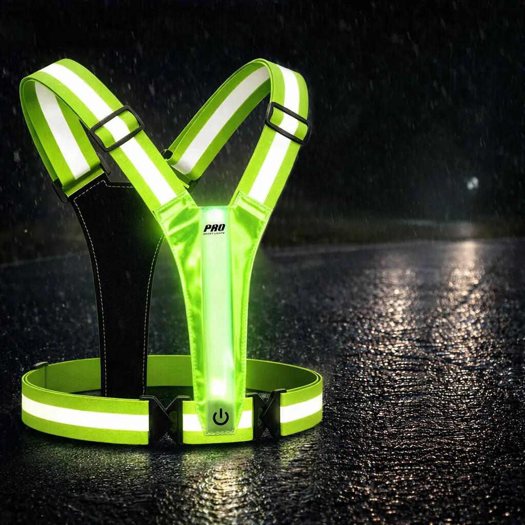 Gilet de course à pied lumineux, jaune fluo, gilet de sécurité réfléchissant 5/7