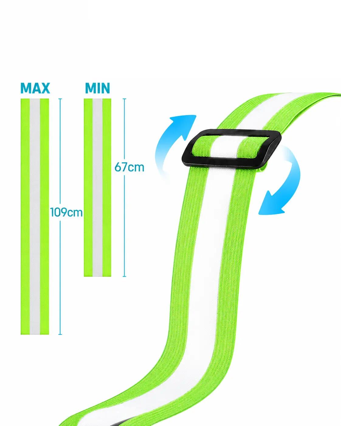 Gilet de course à pied lumineux, jaune fluo, gilet de sécurité réfléchissant 4/7