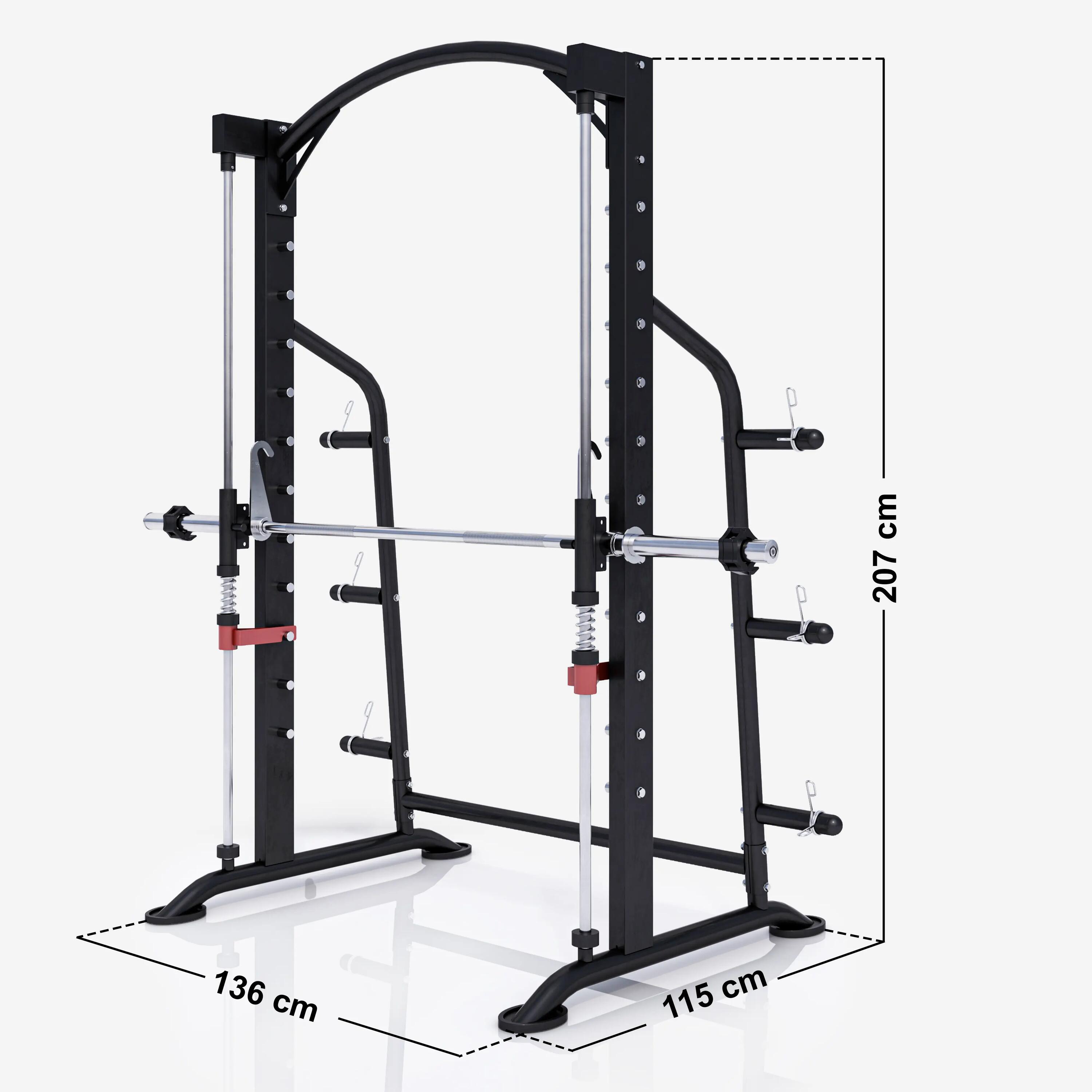 Power Rack Gorilla Sports 212 cm acier noir - 300 kg, rangement 3/12