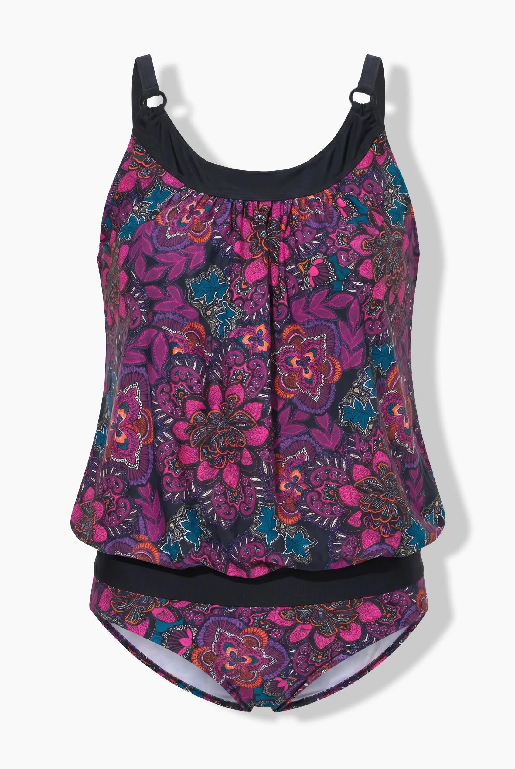 Damen Tankini gemustert Träger verstellbar recycelt 10/10