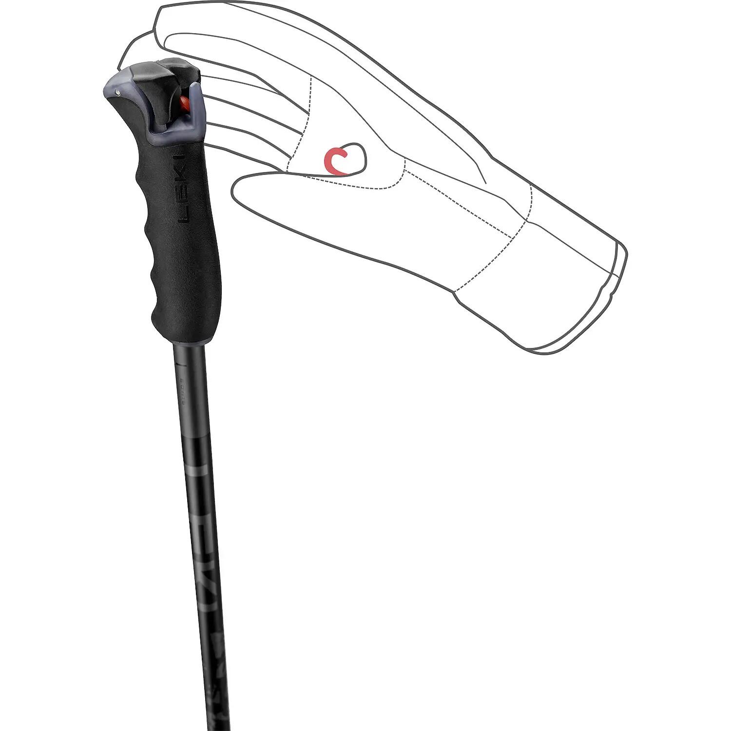 Bâtons de ski Leki Detect S Noir/Anthracite/Rouge vif 7/10