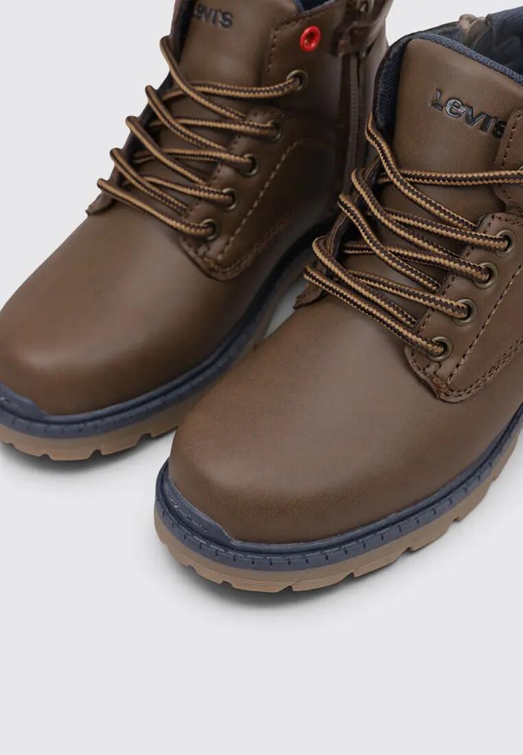 Bottes de randonnée - Garçon - Tige mi-haute, synthétiques - JAX PLUS - Marron 3/4