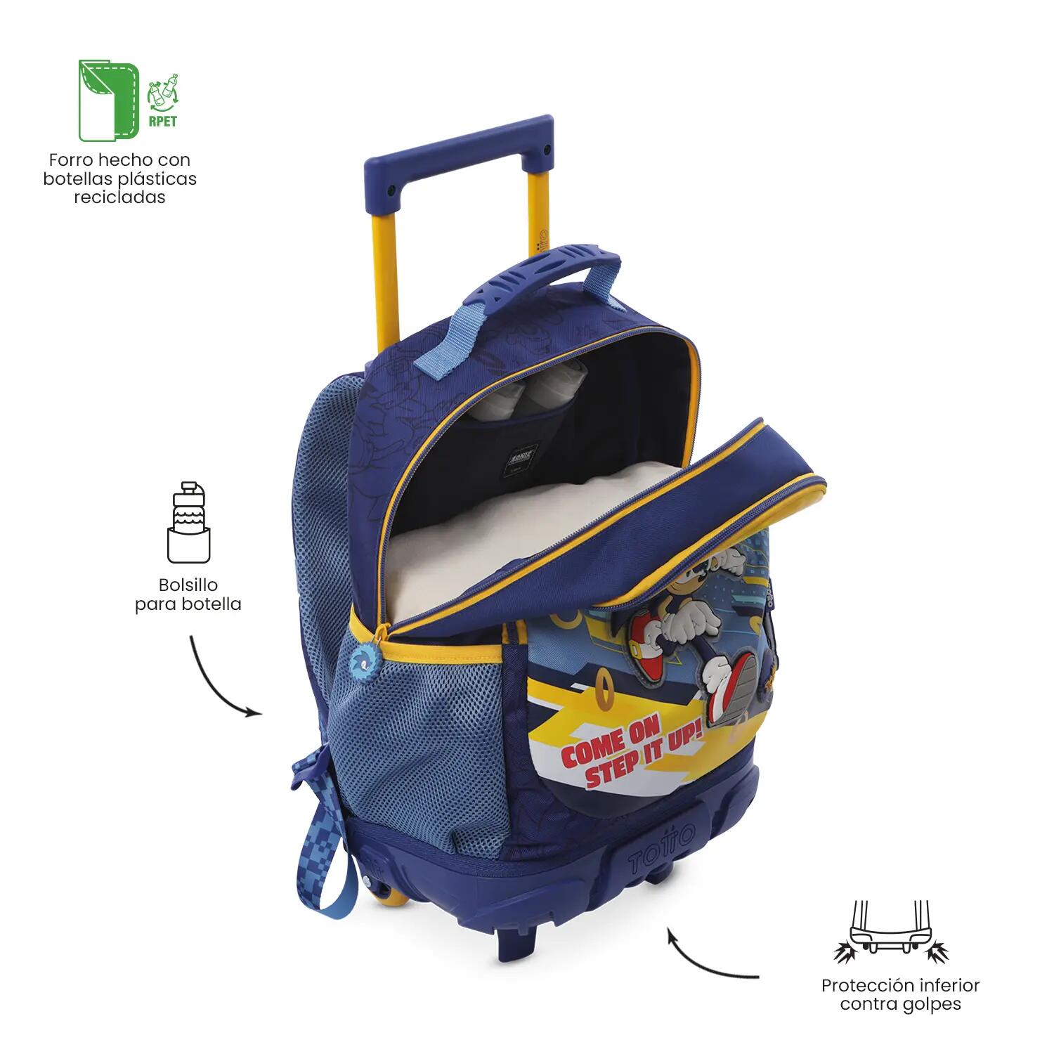 Totto Mochila escolar ruedas Sonic Brilliant Blue Poliéster 29 x 42 x 13 cm 5/5