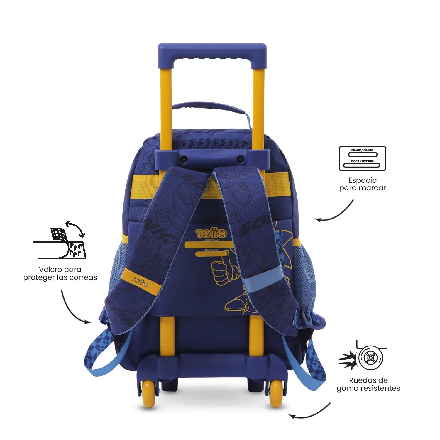 Totto Mochila escolar ruedas Sonic Brilliant Blue Poliéster 29 x 42 x 13 cm 4/5