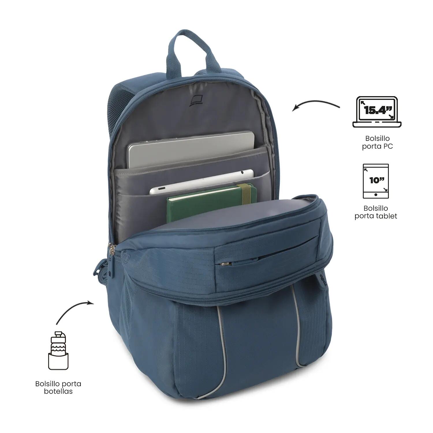 Totto Mochila urbana Cambri 3.0 China Blue Poliéster 30 x 46 x 22 cm 4/5