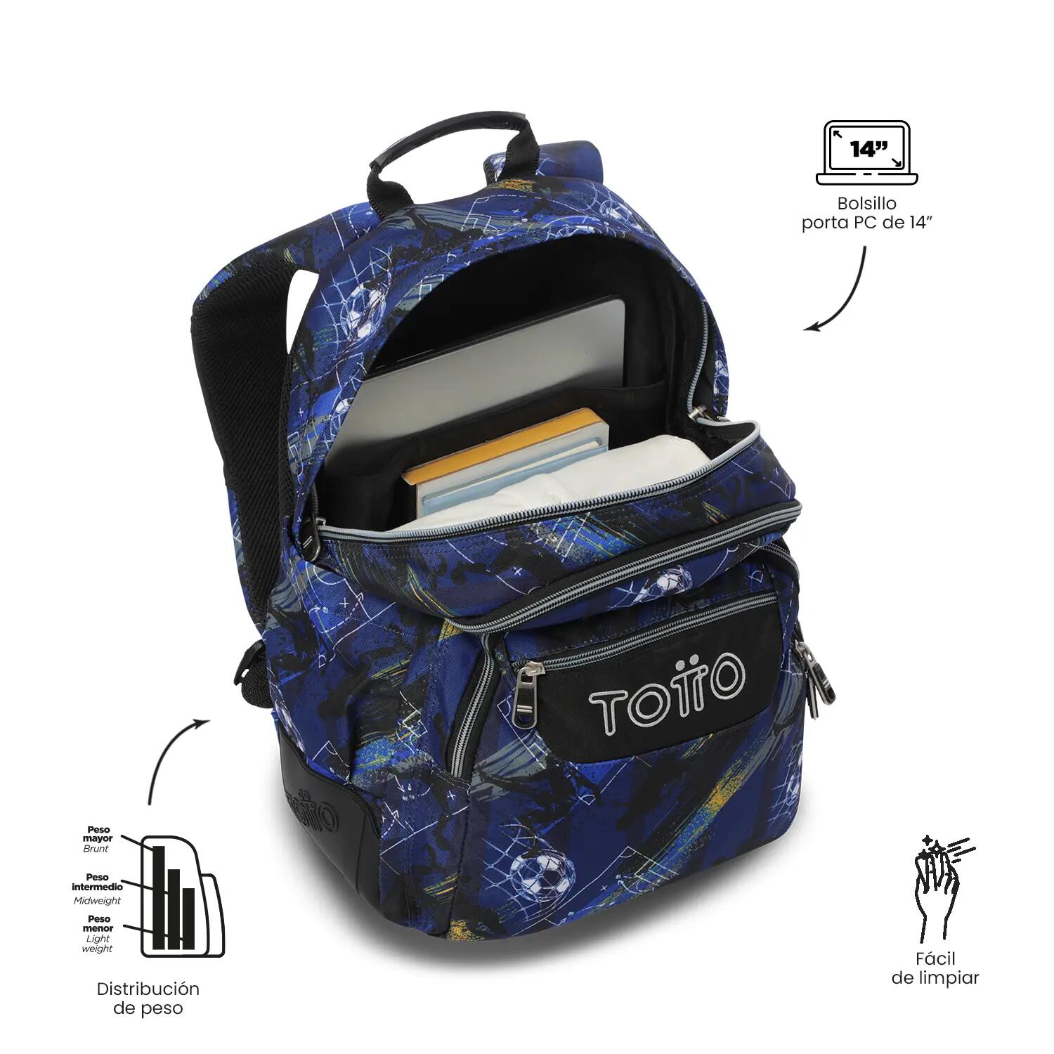 Totto Mochila escolar Rayol Beken Poliéster reciclado 34 x 45 x 15.5 cm 5/5