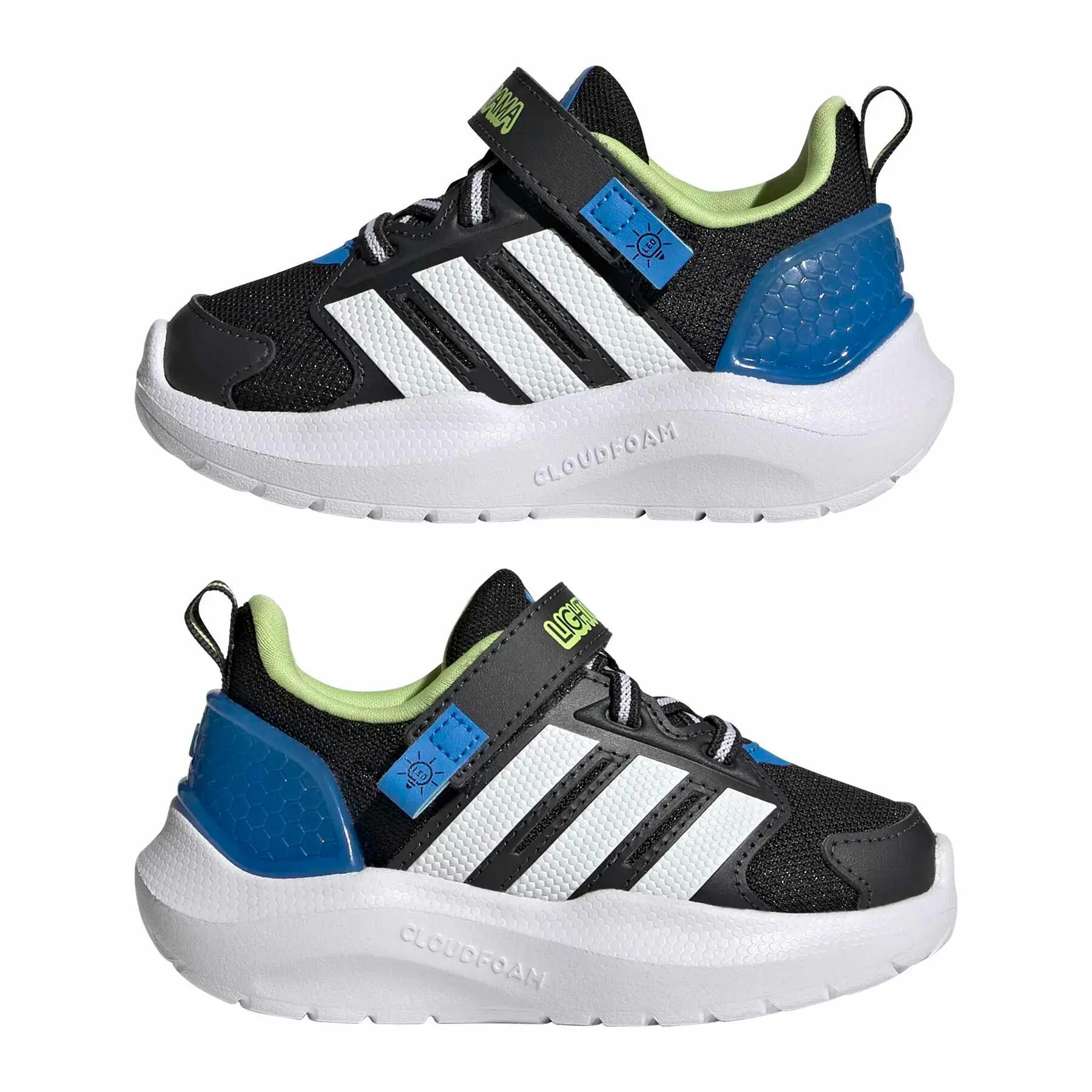 Scarpe bambino adidas lightorama rnr el i - blu/bianco/nero 4/7