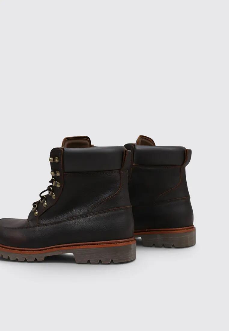 Bottes de randonnée homme - Plates, en cuir - Panama Jack Polop - Marron 4/4
