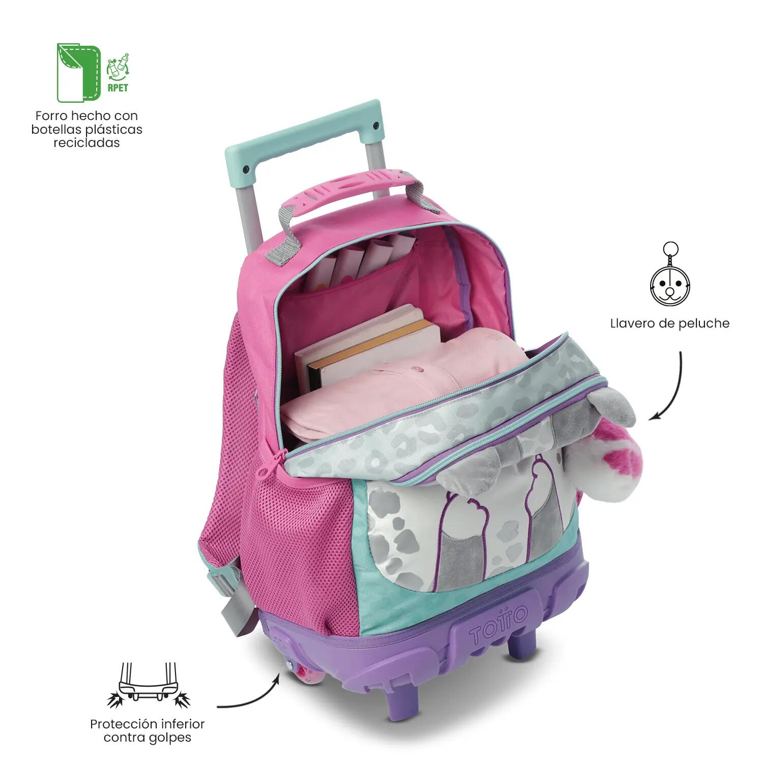 Totto Mochila escolar com rodas Sussy Sussy Gray Poliéster 29 x 42 x 13 cm 5/5