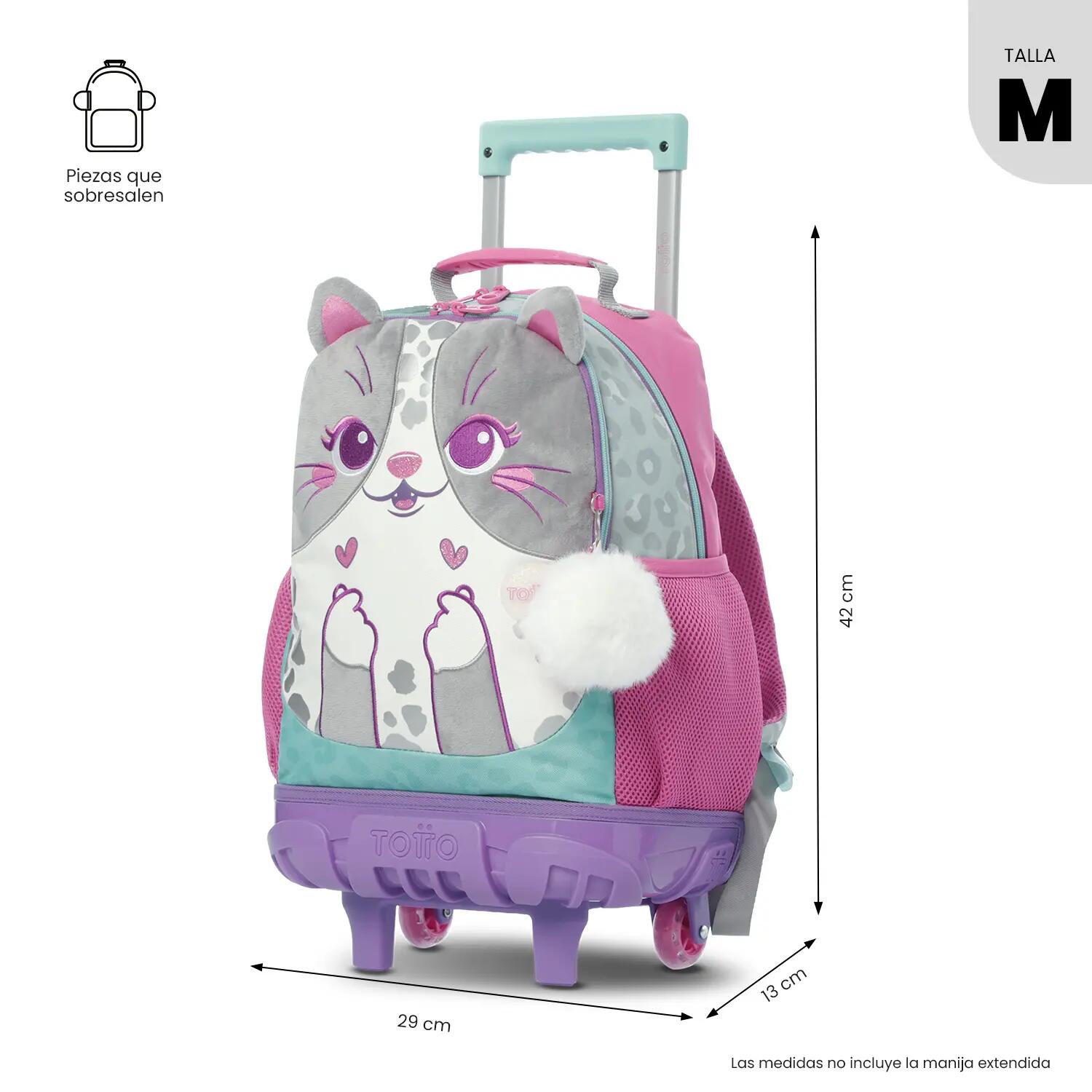 Totto Mochila escolar com rodas Sussy Sussy Gray Poliéster 29 x 42 x 13 cm 3/5